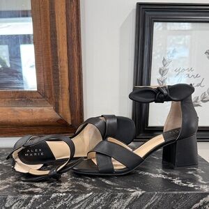 Alex Marie Black Block Heel Sandals